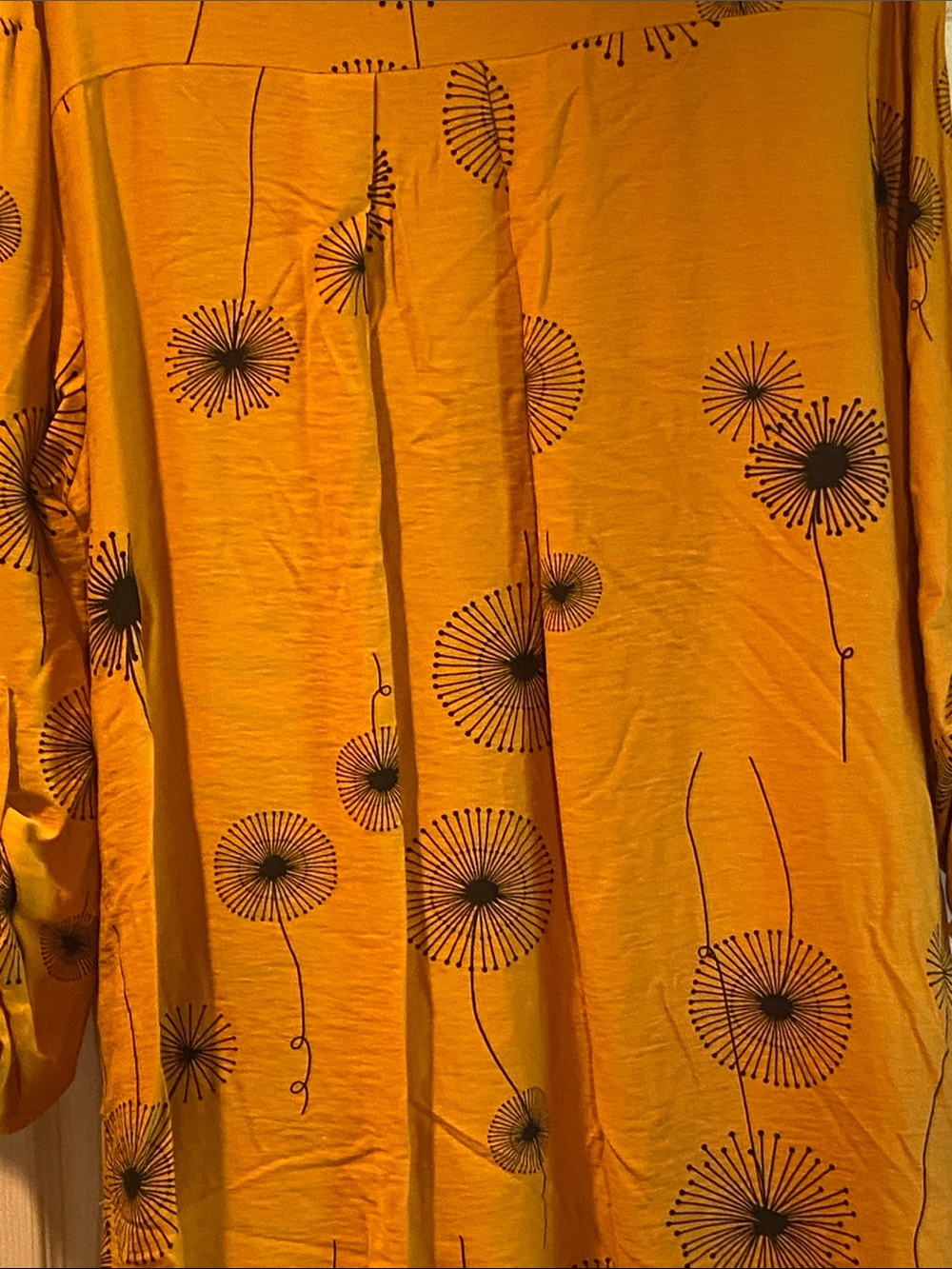 Women's Mustard Floral Button-Down with side pockets - Picture 7 of 11